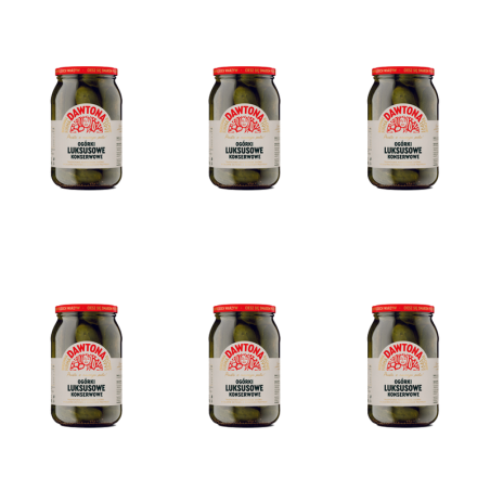 Ogórki konserwowe luksusowe 900g produkt pasteryzowany Dawtona X6
