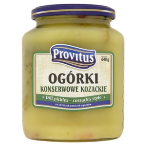 Ogórki konserwowe Kozackie - ogóki w zalewie musztardowej Provitus 640g