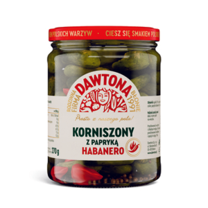 Ogórki korniszony z papryką habanero 520g Dawtona