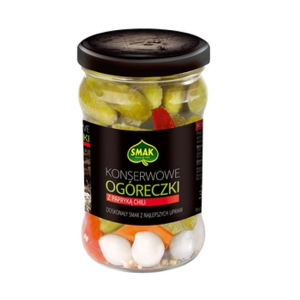 Ogóreczki konserwowe z papryką chili 300/150 g Smak