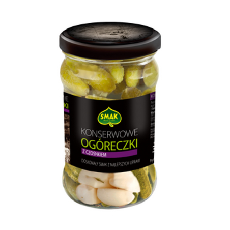 Ogóreczki konserwowe z czosnkiem 300/150 g Smak