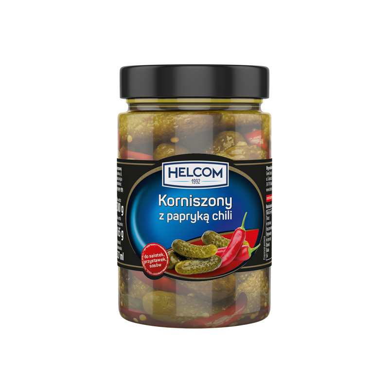 Ogórki korniszony z papryką chili 327ml Helcom