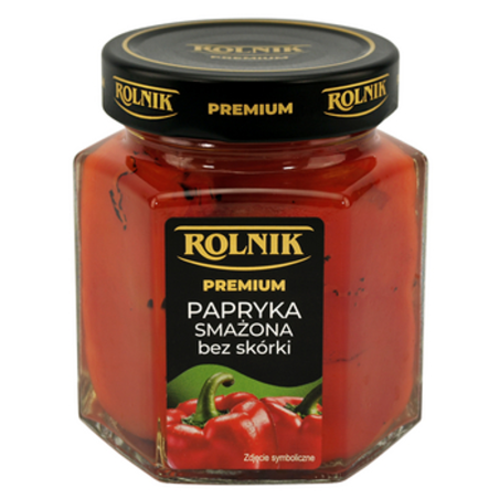 Papryka Czerwona bez Skórki Smażona Marynowana w Słoiku - 300 g Rolnik