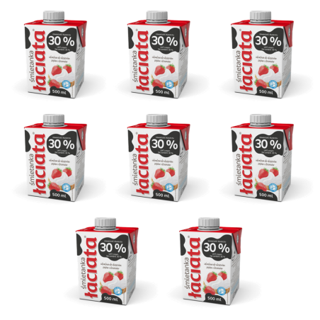 Śmietanka UHT 30% tłuszczu łaciata 500ML X8