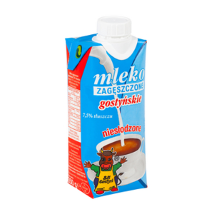 Spółdzielnia Mleczarska w Gostyniu. Mleko zagęszczone niesłodzone gostyńskie 7,5% tłuszczu 350g/ K - 18 szt X18