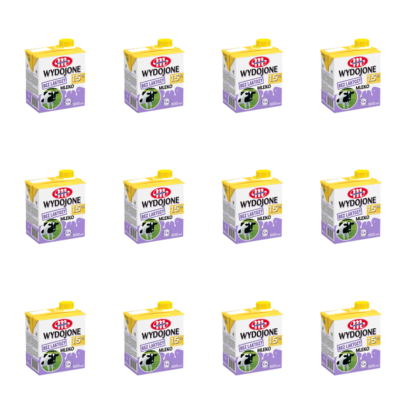 Mlekovita Mleko UHT Wydojone bez laztozy 1,5% tł. 500ml X12