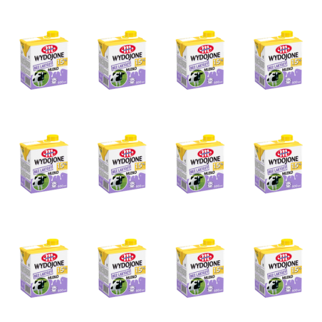 Mlekovita Mleko UHT Wydojone bez laztozy 1,5% tł. 500ml X12