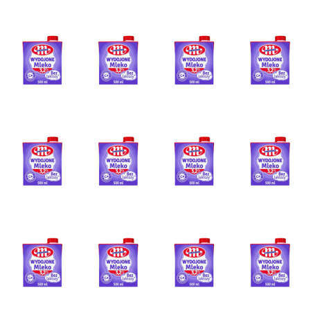 Mlekovita Mleko UHT Wydojone bez laktozy 3,2% tł. 500ml X12