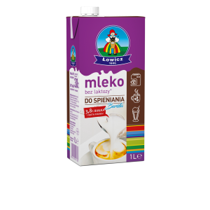 Mleko Łowickie UHT bez laktozy 3,% 1l dla Baristów Łowicz X12