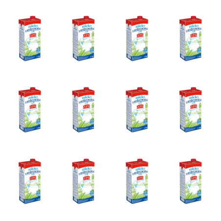 Mleko Krowie Zambrowskie Polskie w Kartonie - UHT 3,2 % 1 L Mlekpol X12