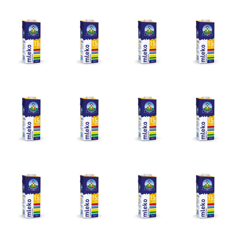Mleko Łowickie Premium UHT 2% 1L Łowicz X12