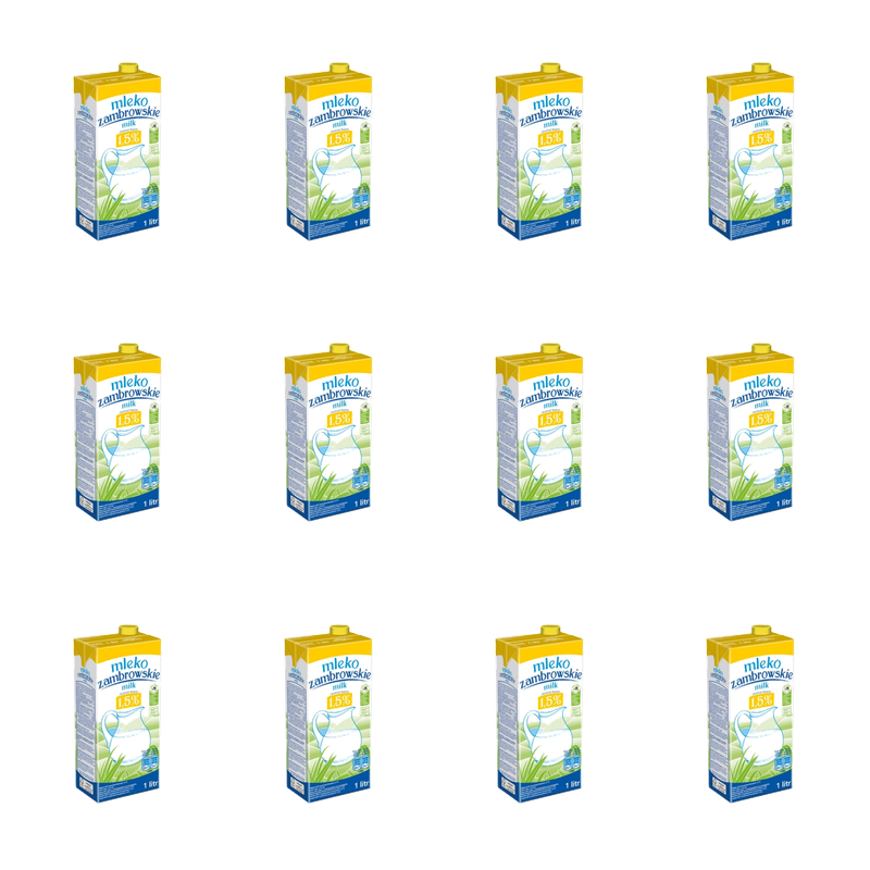 Mleko Zambrowskie UHT 1,5% 1L Mlekpol X12