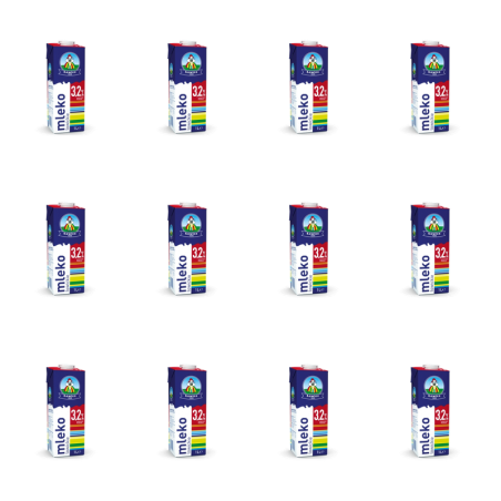 Mleko Łowickie Premium UHT 3,2% 1L Łowicz X12