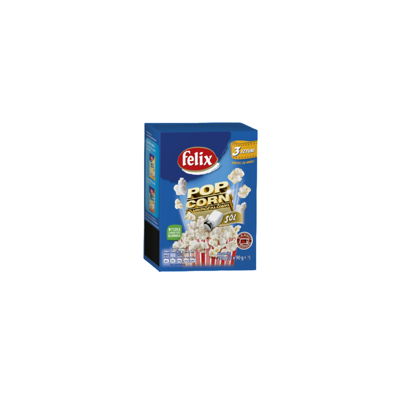felix Popcorn do mikrofalówki sól 270 g (3x90 g)