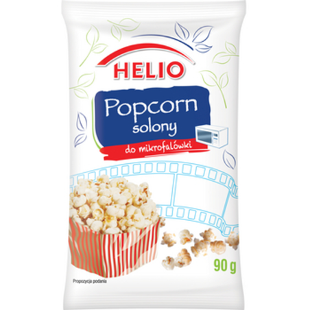 Popcorn do Mikrofalówki Solony Ziarno Kukurydzy do Prażenia 90 g HELIO