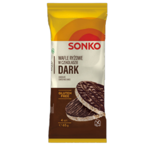 Sonko. Dark - Wafle Ryżowe w Czekoladzie Przekąska Bezglutenowa 65 g