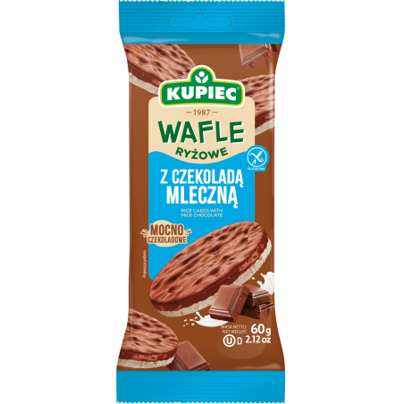 Kupiec wafle ryżowe w mlecznej czekoladzie 60G
