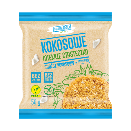 Frank & Oli Kokosowe miękkie ciasteczko miąższ kokosowy + migdał 50 g