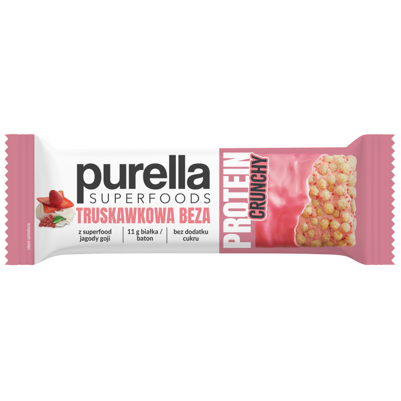 Purella Protein Crunchy Beza Truskawkowa 45g