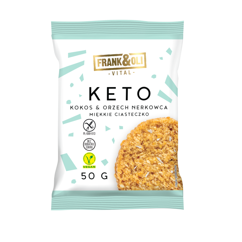 Frank & Oli Keto miękkie ciasteczko kokos & orzech nerkowca 50g