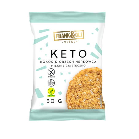 Frank & Oli Keto miękkie ciasteczko kokos & orzech nerkowca 50g