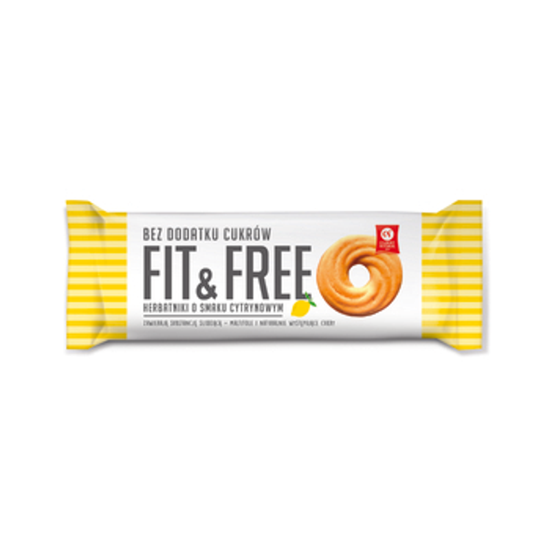 Herbatniki Fit&Free o smaku cytrynowym 120 g Cukry Nyskie