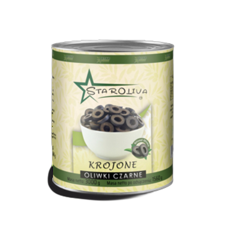 Oliwki czarne krojone w zalewie 3000/1560 g Staroliva