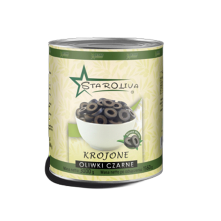 Oliwki czarne krojone w zalewie 3000/1560 g Staroliva