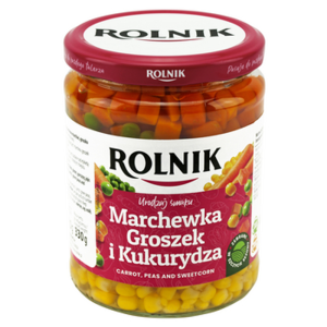 Marchew z groszkiem i kukurydzą 540 ml Rolnik