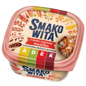 Smakowita o smaku swojskiego masełka 450g. Margaryna półtłusta