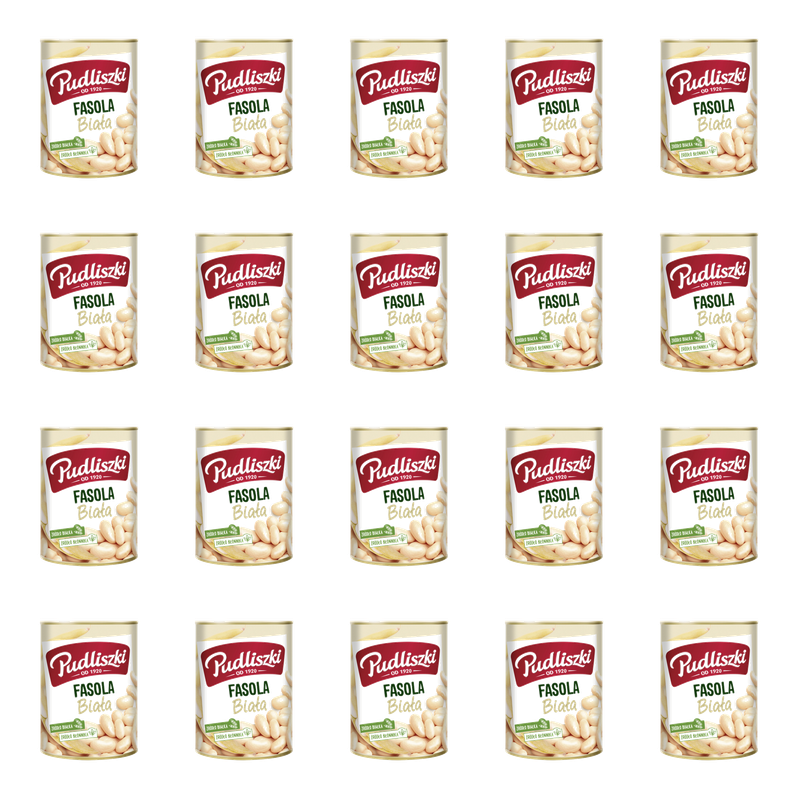 Pudliszki Fasola Biała w Zalewie Canellini w Puszce - Żródło Białka 400g X20