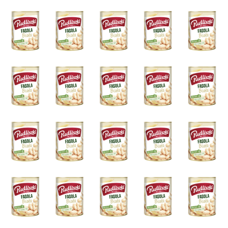 Pudliszki Fasola Biała w Zalewie Canellini w Puszce - Żródło Białka 400g X20