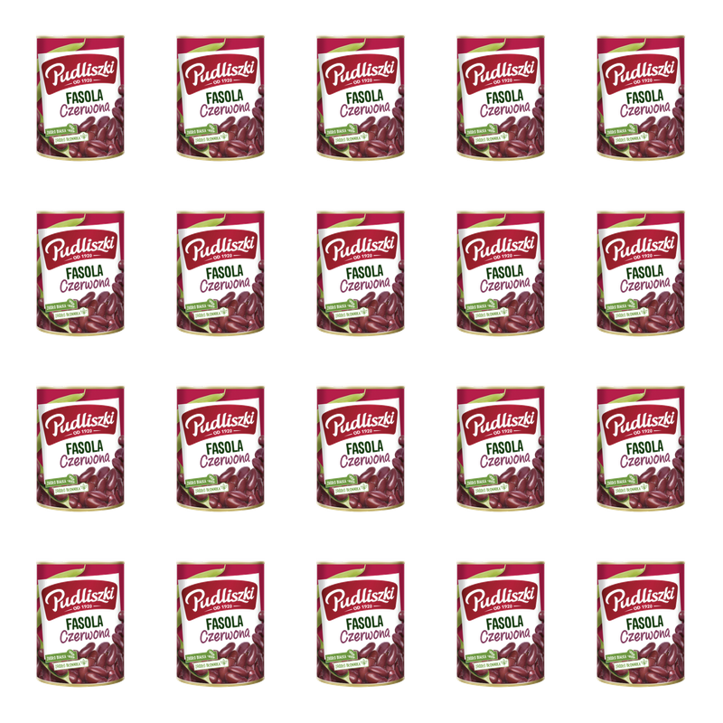 Pudliszki Fasola Czerwona Red Kidney Konserwowa w Zalewie w Puszce 400 g X20