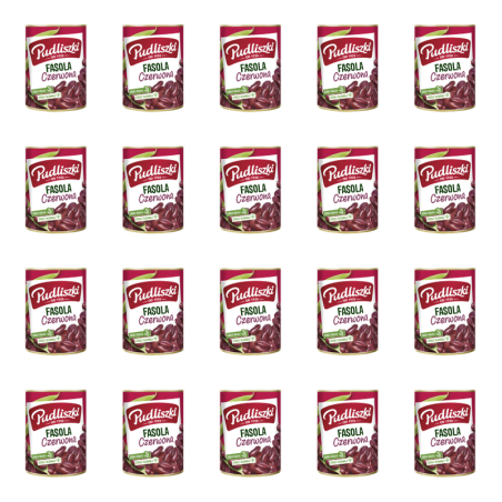 Pudliszki Fasola Czerwona Red Kidney Konserwowa w Zalewie w Puszce 400 g X20