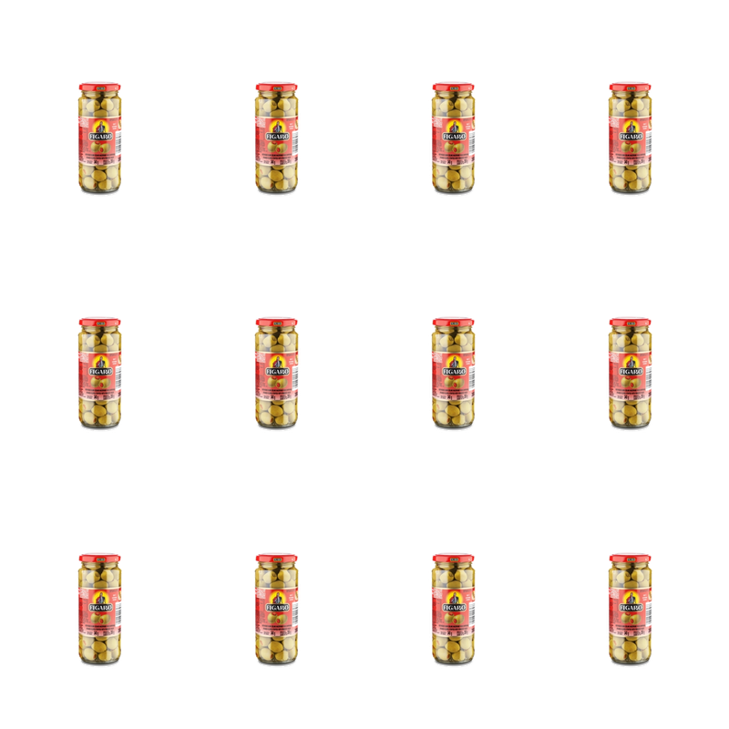 Hiszpańskie oliwki zielone z pastą paprykową 340 g/200 g Figaro X12