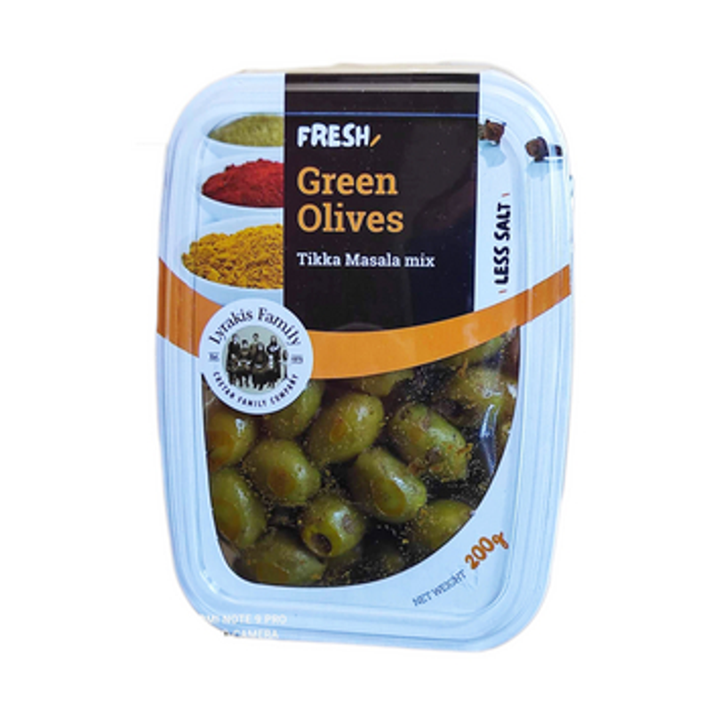 Oliwki zielone drylowane z mieszanką przypraw tikka masala Fresh Pack 200g Lyrakis Family