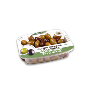 Oliwki zielone i kalamata marynowane - drylowane / Fresh Pack 200g Lyrakis Family