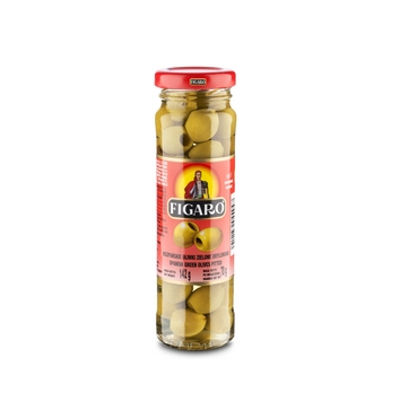 Hiszpańskie oliwki zielone drylowane pasteryzowane 142G/70G Figaro