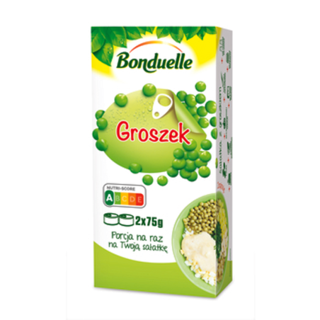 Groszek Konserwowy w Puszce do Zup Sałatek Porcja na Raz - Bonduelle 2x75g