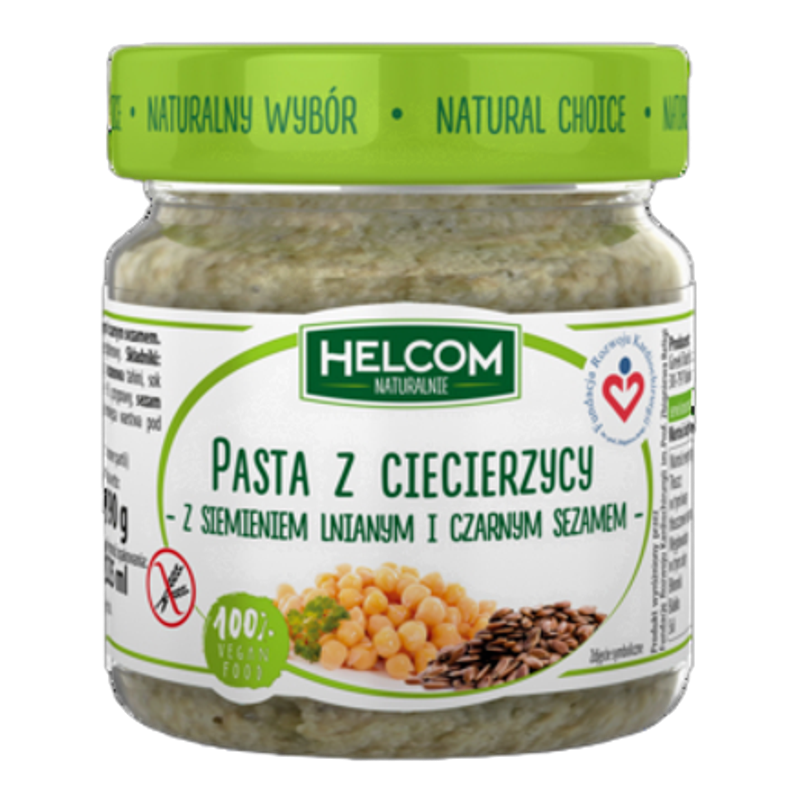 Pasta z ciecierzycy z siemieniem lnianym i czarnym sezamem 225 ml Helcom
