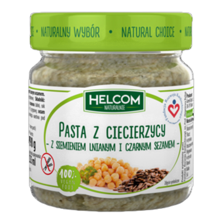 Pasta z ciecierzycy z siemieniem lnianym i czarnym sezamem 225 ml Helcom