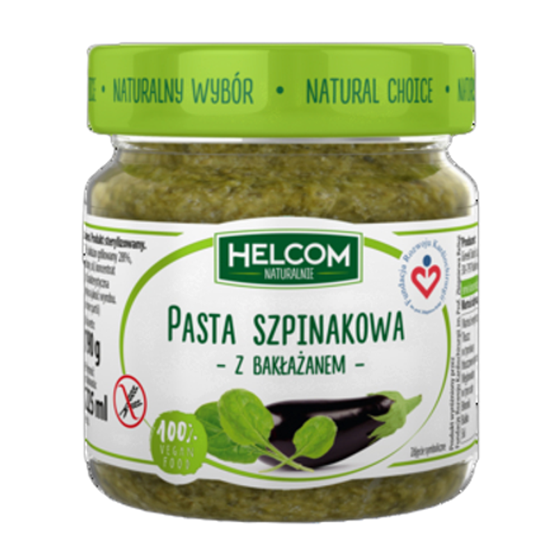 Pasta szpinakowa z grillowanym bakłażanem 190g Helcom