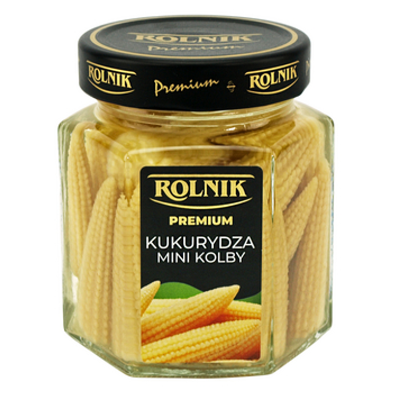 Kukurydza Konserwowa - Mini Kolby w Zalewie w Słoiku Baby Corn 300g Rolnik