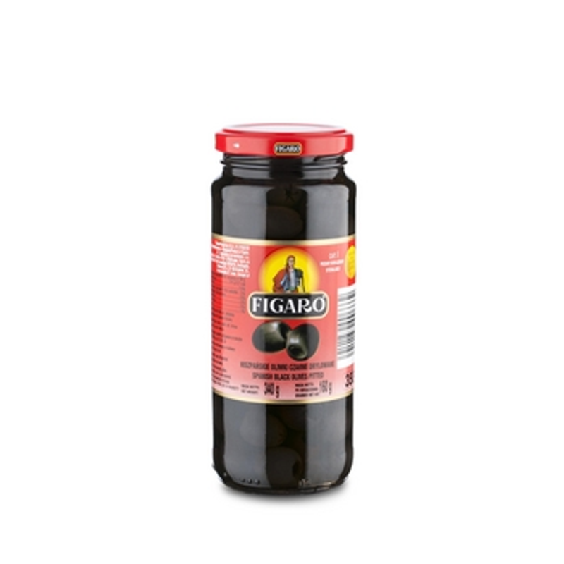 Hiszpańskie oliwki czarne drylowane 340g/160g Figaro