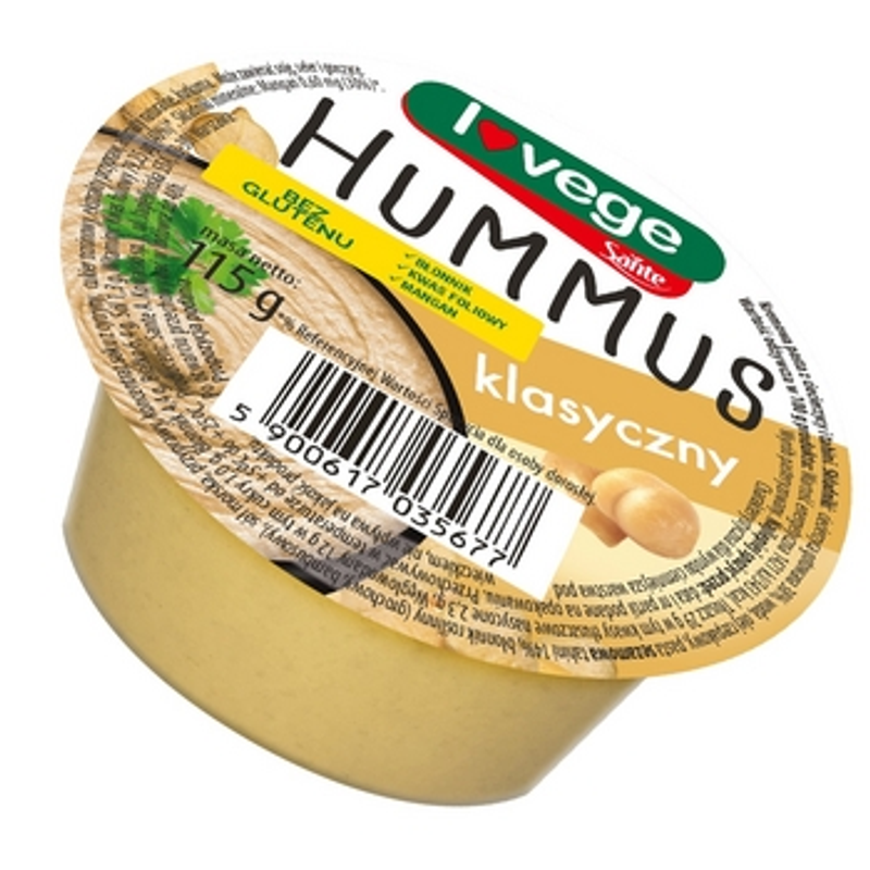 Lovege Hummus Klasyczny - Pasta z Ciecierzycy i Tahini Vege 115g Sante