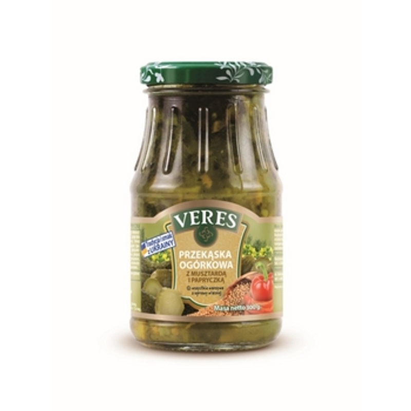 Przekąska ogórkowa z musztardą i papryczką Veres 300g.