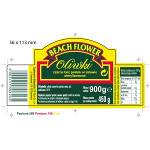 Beach Flower Oliwki czarne bez pestki 900g