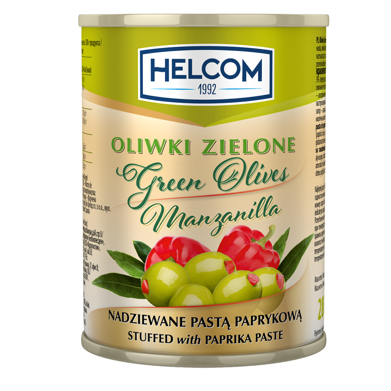 Oliwki zielone nadziewane papryką 300ml HELCOM