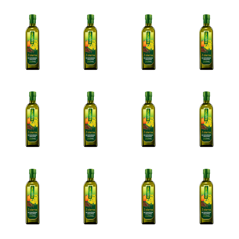 Kujawski 3 ziarna Olej z rzepaku lnu i pestek dyni 750 ml X12