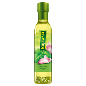 Kujawski Olej rzepakowy z pierwszego tłoczenia z czosnkiem i bazylią 250 ml
